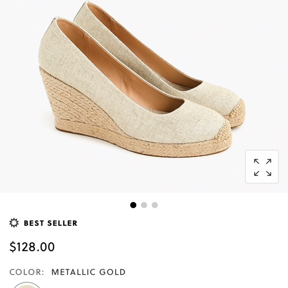 J. Crew Canvas Espadrille Wedges size 7